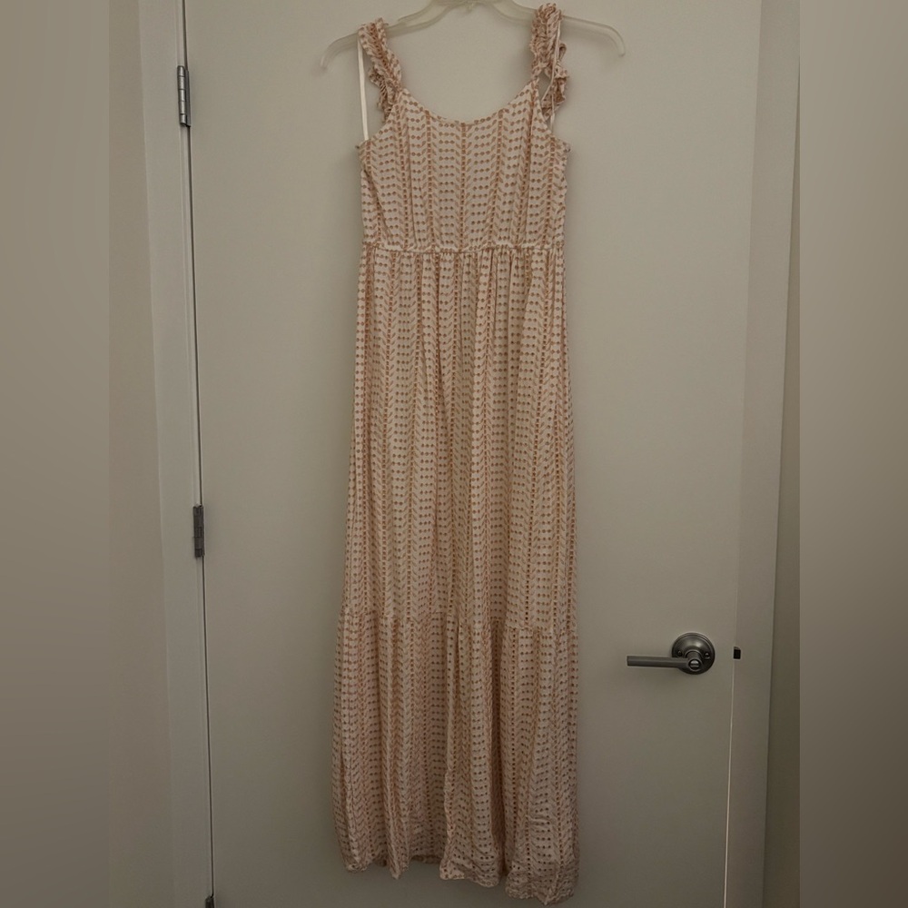 Jessica Simpson Pink/White Eyelet Maxi Dress